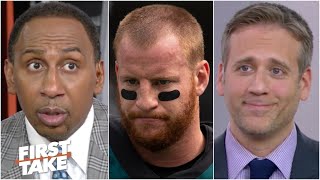 Maxs drastic Carson Wentz trade proposal sets off Stephen A  First Take [upl. by Dodd]