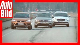 VW Tiguan vs Seat Ateca und Skoda Kodiaq 2017 Vergleich  Review [upl. by Mixie]