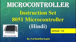 Lecture No13 Instruction Set of 8051 Microcontroller Hindi [upl. by Zawde115]