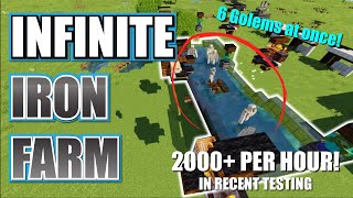 EASY Iron Farm MINECRAFT  14002000 Per HOUR [upl. by Rammaj953]