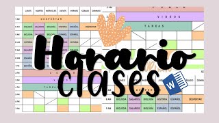 Horario de Clases en Word Fernanda 🌺💜 [upl. by Parish444]