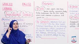 Class 9 amp 10  English Grammar  Lecture 20  Transitional Devices  Allied School [upl. by Ydrah]