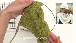 How to knit the cable edge in DROPS 17210 [upl. by Ekralc]