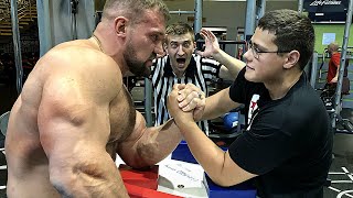 SCHOOLBOY VS RUSSIAN GIANT KIRILL SARYCHEV  ARM WRESTLING [upl. by Latterll284]