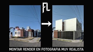 Como montar un render en una foto con Sketchup y Photoshop [upl. by Magulac]