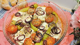 Überbackener Schafskäse mit Knoblauch und Zwiebeln Feta im Backofen [upl. by Butler]