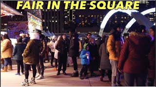 Toronto Fair In The Square Walk  From My Neighbourhood To The Cavalcade Of Lights At City Hall [upl. by Anniala]