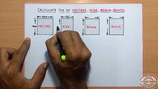 Calculate The Area of HECTARE  ACRE  BIGHA  GUNTA [upl. by Ativla]