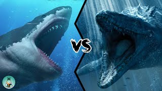 MEGALODON VS MOSASAURUS  Who Would Win [upl. by Enilreug]