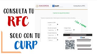 Consulta tu RFC con CURP en 2021  Trámites SAT paso a paso  OSCO [upl. by Mair]