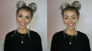 QUICK  EASY SPACE BUNS TUTORIAL  BrittanyNichole [upl. by Sirrah82]