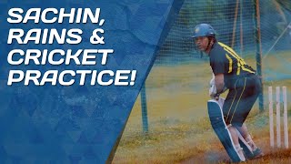 Sachin Tendulkar batting in the rain  net practice with rubber ball सचिनतेंडुलकर सचिनतेंदुलकर [upl. by Hairehcaz]