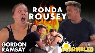 Ronda Rousey amp Gordon Ramsay Wrestle While Making Breakfast Burritos  Scrambled [upl. by Lledyr630]