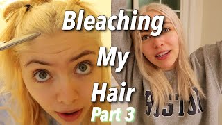 BLEACHING and TONING my already bleached hair  GOING PLATINUM with Wella T18 [upl. by Kaete]