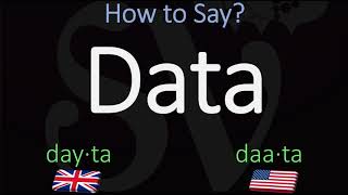 How to Pronounce Data  British Vs American Pronunciations [upl. by Aihsekan]