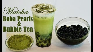 Homemade Matcha Boba Pearls amp Matcha Bubble Tea [upl. by Einra]