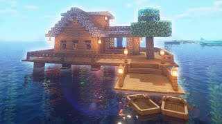 Minecraft Simple Floating Warer House Build  EASY Survival Starter House Tutorial [upl. by Ginni811]