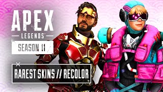 Apex Legends RAREST Skins amp Recolors  Season 11 [upl. by Brote]