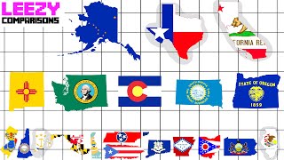 US States and Territories Size Comparison  LeeZY Comparisons [upl. by Earissed587]