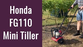 Honda FG110 Mini Tiller Set Up and Use [upl. by Adarbil742]