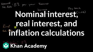 Nominal interest real interest and inflation calculations  AP Macroeconomics  Khan Academy [upl. by Iveel]