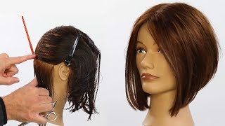 Basic ALine Triangular Bob Haircut Tutorial [upl. by Yemrej]