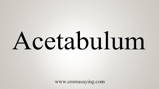 How To Say Acetabulum [upl. by Elleyoj103]