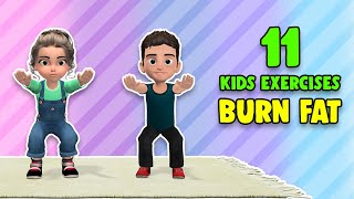 11 Kids Exercises To Burn Fat At Home [upl. by Mortimer]