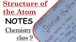 CBSE Class 9 Chemistry chapter 4  Structure of the Atom  Notes  Our Study Committee [upl. by Adohr57]