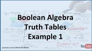 Boolean Expression Represented as a Truth Table Example 1 [upl. by Diane]