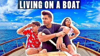 LIVING ON A BOAT FOR 24 HOURS  Rimorav Vlogs [upl. by Ashbey]