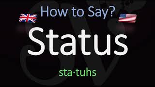 How to Pronounce Status American  British English Pronunciation [upl. by Lahcym]