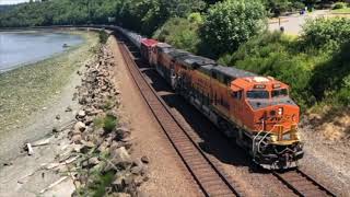 BNSF Oil train at Carkeek Park 19 July 2020 [upl. by Kiri533]