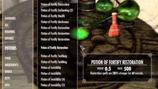 Im playing Skyrim  Fortify Restoration  Fortify Alchemy exploit [upl. by Frierson]