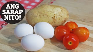 Try this EGG POTATO AND TOMATO breakfast recipe Pwede iulam sa kanin o ipalaman sa tasty bread [upl. by Ado]