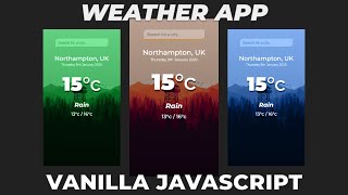 Build a Weather app using HTML CSS amp JavaScript in 2020 [upl. by Masuh468]