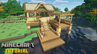 Minecraft Tutorial  Lake House Cottagecore [upl. by Enirok284]