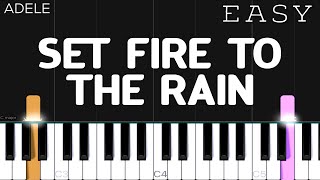 Adele  Set Fire To The Rain  EASY Piano Tutorial [upl. by Clem2]