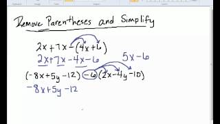 Removing Parentheses amp Simplifying [upl. by Anegue501]