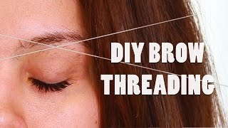 DIY BROW THREADING TUTORIAL AT HOME SHAPING [upl. by Neelrahc57]