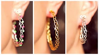 3 EASY braided earrings  Earrings DIY  SIMPLE DIY [upl. by Yenroc]