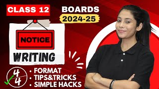 Notice Writing Class 12  Notice Writing Format  Notice Writing HacksExamples  Boards 202425 [upl. by Lahey]