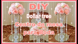 DIY DOLLAR TREE ELEGANTE CENTRO DE MESA PARA BODA SUPER FACIL DE HACERWEDDING CENTERPIECE [upl. by Jack919]