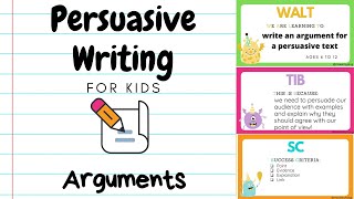 Persuasive Writing for Kids 3  Arguments [upl. by Solegna]