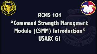 RCSM 101 quotIntroduction to CSMMquot [upl. by Ashman]