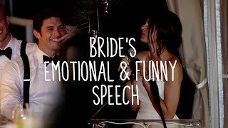 BRIDES EMOTIONAL amp FUNNY SPEECH [upl. by Ahsael124]