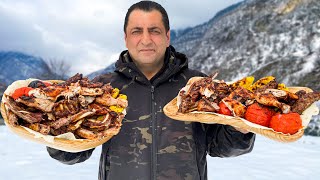 I PREPARED A WHOLE MOUNTAIN OF FOOD TO KEEP EVERYONE FULL LAMB AND CHICKEN SHISH KEBAB [upl. by Eldoree]