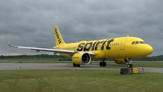 Spirit Airlines Airbus A320neo Startup amp Departure [upl. by Alvie]