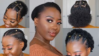 4C Hairstyles For Short Hair  Perfect for school amp work 👸🏿 [upl. by Lori552]