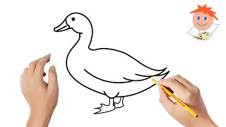 How to draw a duck  Easy drawings [upl. by Enohsal485]